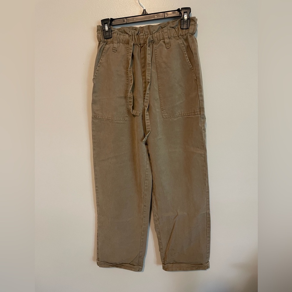 Lucky Brand Olive-Tan Drawstring Cargo Chinos